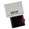 Кошелек мужской кожаный Bond 592-281-282 черный с красным внутри