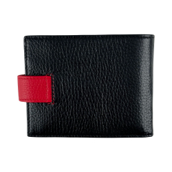 Гаманець чоловічий шкіряний Bond 592-281-282 чорний з червоним усередині