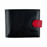Кошелек мужской кожаный Bond 592-281-282 черный с красным внутри