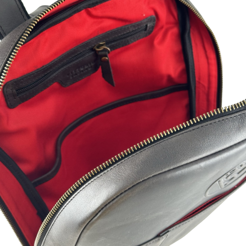 Рюкзак чоловічий шкіряний Vittorio Safino VS 040 чорний матовий Крейзі