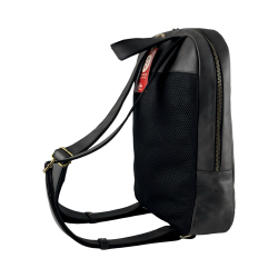 Рюкзак чоловічий шкіряний Vittorio Safino VS 040 чорний матовий Крейзі