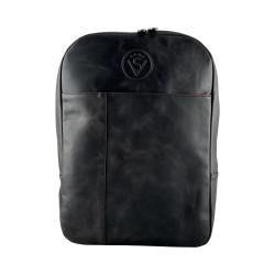 Рюкзак чоловічий шкіряний Vittorio Safino VS 040 чорний матовий Крейзі