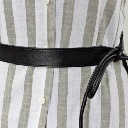 Ремінь жіночий циліндричний зі шкіряною вставкою Кремінь 270311 чорний 65/195 см