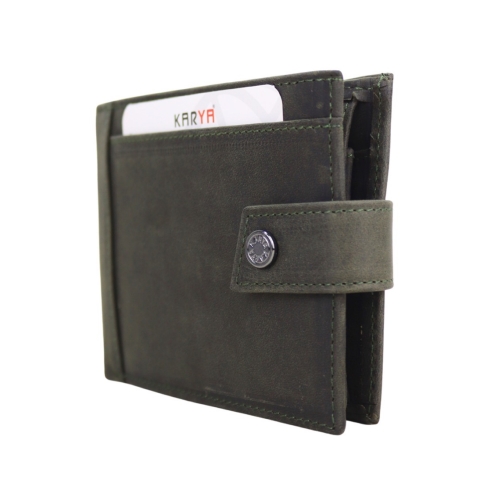 Гаманець чоловічий шкіряний Karya 0456-35 хакі (шкіра Crazy Horse)