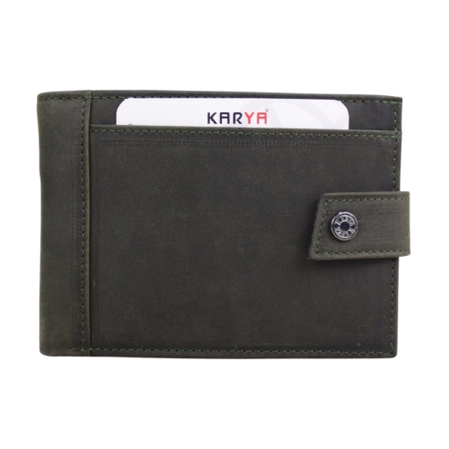 Гаманець чоловічий шкіряний Karya 0456-35 хакі (шкіра Crazy Horse)