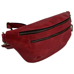 Сумка крос боді жіноча шкіряна Vittorio Safino VS 055 червона Крейзі