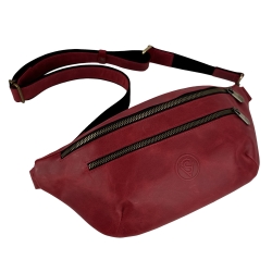 Сумка крос боді жіноча шкіряна Vittorio Safino VS 055 червона Крейзі