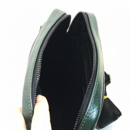 Сумка чоловіча шкіряна Bond 1161 чорна із зеленим