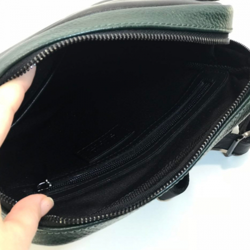 Сумка чоловіча шкіряна Bond 1161 чорна із зеленим