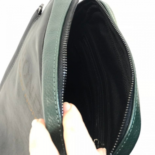 Сумка чоловіча шкіряна Bond 1161 чорна із зеленим