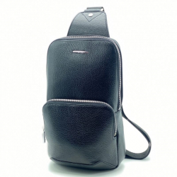 Сумка мужская через плечо кожаная Eminsa 40101 черная