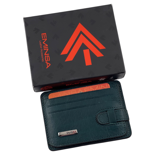 Гаманець картхолдер шкіряний Eminsa 1594 24-16 смарагдовий