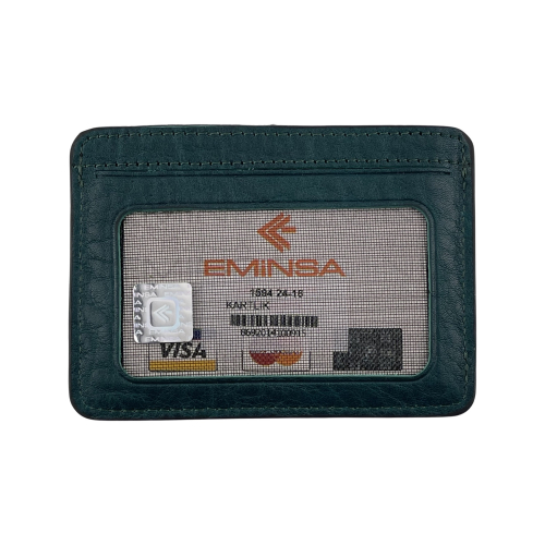 Гаманець картхолдер шкіряний Eminsa 1594 24-16 смарагдовий