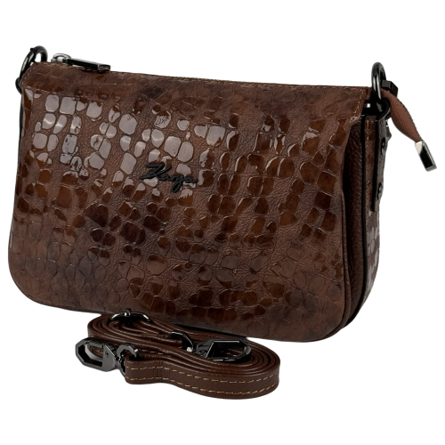 Сумка жіноча шкіряна лакована Karya 5069-594 коричнева