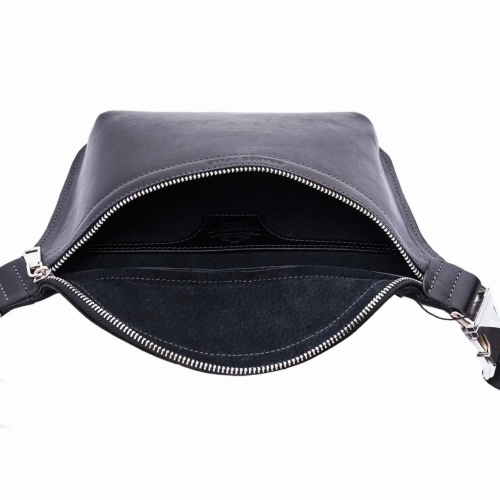 Сумка-бананка шкіряна Grande Pelle 743610 чорна