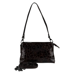 Сумка жіноча шкіряна лакована Karya 5072-654 темно-коричнева