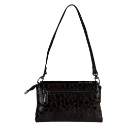 Сумка жіноча шкіряна лакована Karya 5072-654 темно-коричнева