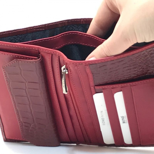 Гаманець чоловічий шкіряний гладкий Bond 509-958 червоний