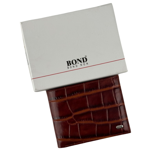 Кошелек мужской под крокодиловую кожу Bond 519-36 коричневый