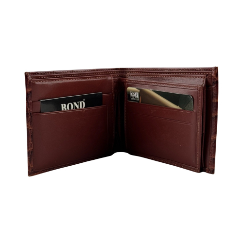 Кошелек мужской под крокодиловую кожу Bond 519-36 коричневый