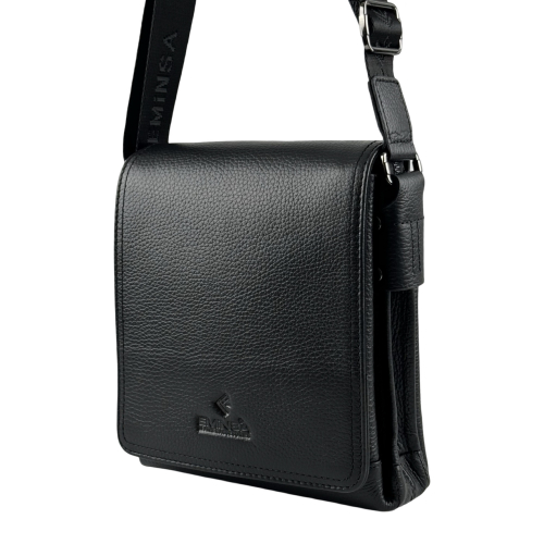 Сумка чоловіча шкіряна Eminsa 6105 37-1 чорна