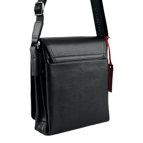 Сумка чоловіча шкіряна Eminsa 6105 37-1 чорна