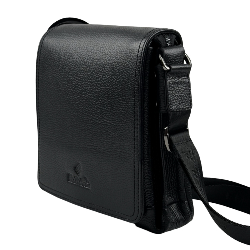 Сумка чоловіча шкіряна Eminsa 6105 37-1 чорна