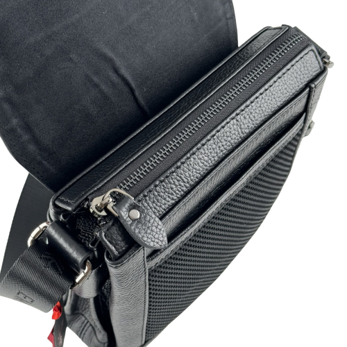 Сумка чоловіча шкіряна Eminsa 6105 37-1 чорна