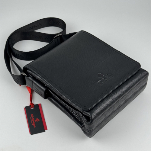 Сумка чоловіча шкіряна Eminsa 6105 37-1 чорна