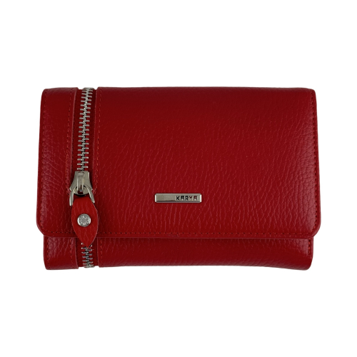 Кошелек женский кожаный Karya 2004-46-45 красный (внутри черный)