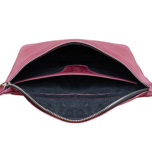 Сумка-бананка шкіряна Grande Pelle 743661 вишнева