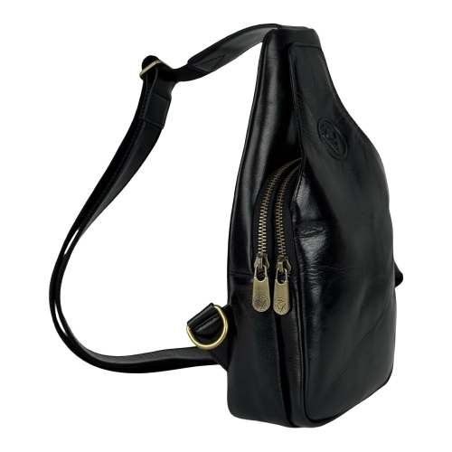 Сумка чоловіча шкіряна через плече Vittorio Safino VS 095 чорна Кентуккі