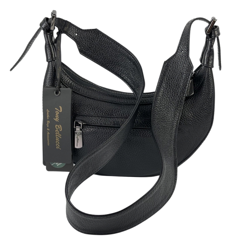 Сумка-напівмісяць жіноча шкіряна Tony Bellucci 0400-281 чорна