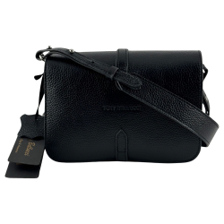 Сумка жіноча шкіряна Tony Bellucci 0765-281 чорна (срібляста фурнітура)