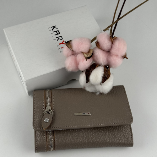 Кошелек женский кожаный Karya 2004-51 бежевый