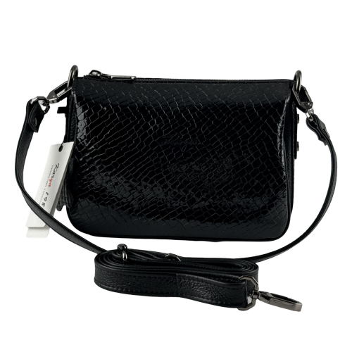 Сумка женская кожаная лакированная Karya 5069 черная