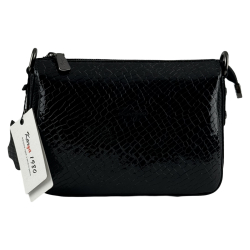 Сумка женская кожаная лакированная Karya 5069 черная