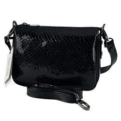 Сумка женская кожаная лакированная Karya 5069 черная