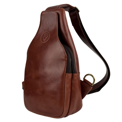 Сумка чоловіча шкіряна через плече Vittorio Safino VS 095 коньяк Кентуккі