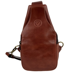 Сумка чоловіча шкіряна через плече Vittorio Safino VS 095 коньяк Кентуккі