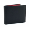 Гаманець чоловічий шкіряний гладкий Bond 519-1-8 чорний (всередині червоний)