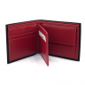 Гаманець чоловічий шкіряний гладкий Bond 519-1-8 чорний (всередині червоний)