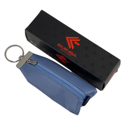 Ключниця шкіряна Eminsa 1588 18-30 блакитна