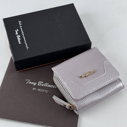 Шкіряний гаманець жіночий Tony Bellucci 864-1033 сріблястий