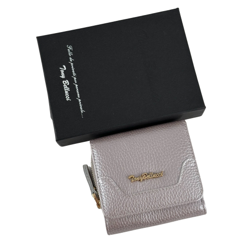 Шкіряний гаманець жіночий Tony Bellucci 864-1033 сріблястий