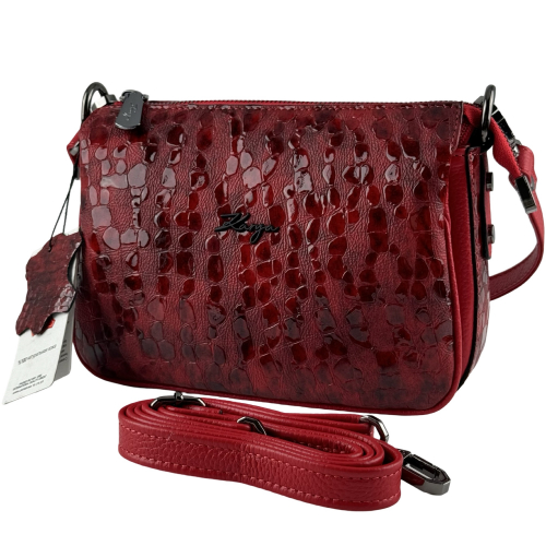 Сумка женская кожаная лакированная Karya 5069-589 красная