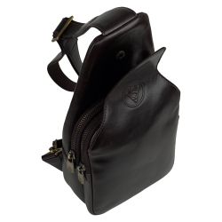 Сумка чоловіча шкіряна через плече Vittorio Safino VS 095 коричнева Кентуккі