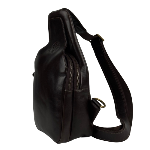 Сумка чоловіча шкіряна через плече Vittorio Safino VS 095 коричнева Кентуккі