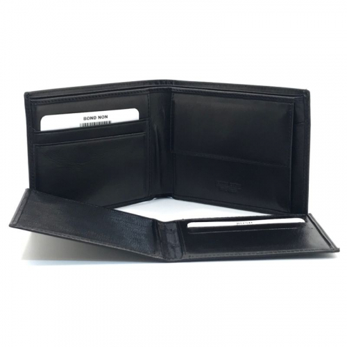 Гаманець чоловічий шкіряний гладкий Bond 519-1 чорний
