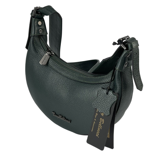 Сумка-напівмісяць жіноча шкіряна Tony Bellucci 0400-1005 темно-зелена